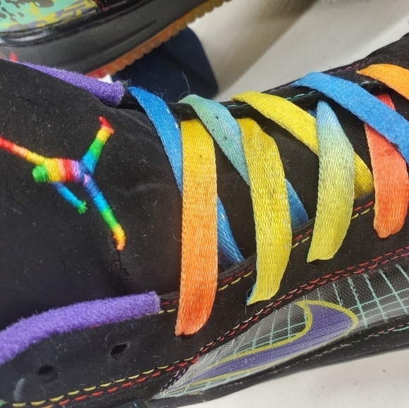 Nike Jordan Fusion 5 V AF-1 Shoes Men sz 8 Black Rainbow Mid Sneakers 070911-LN3 - Picture 16 of 16